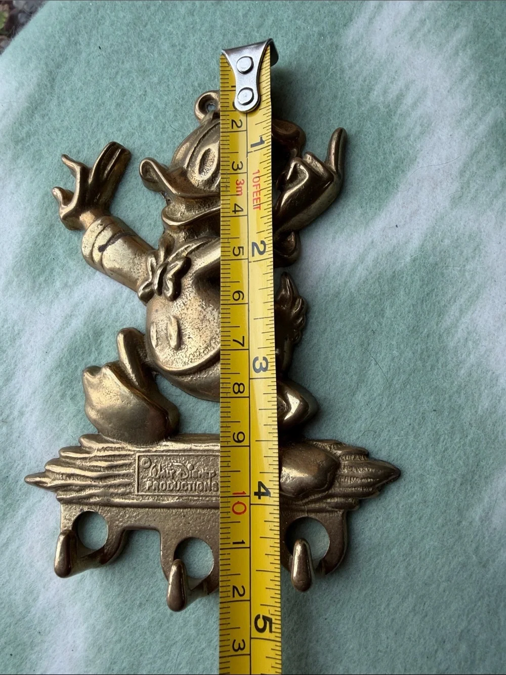 Authentic 1960s MBFL Donald Duck brass wall key brackets - rare vintage